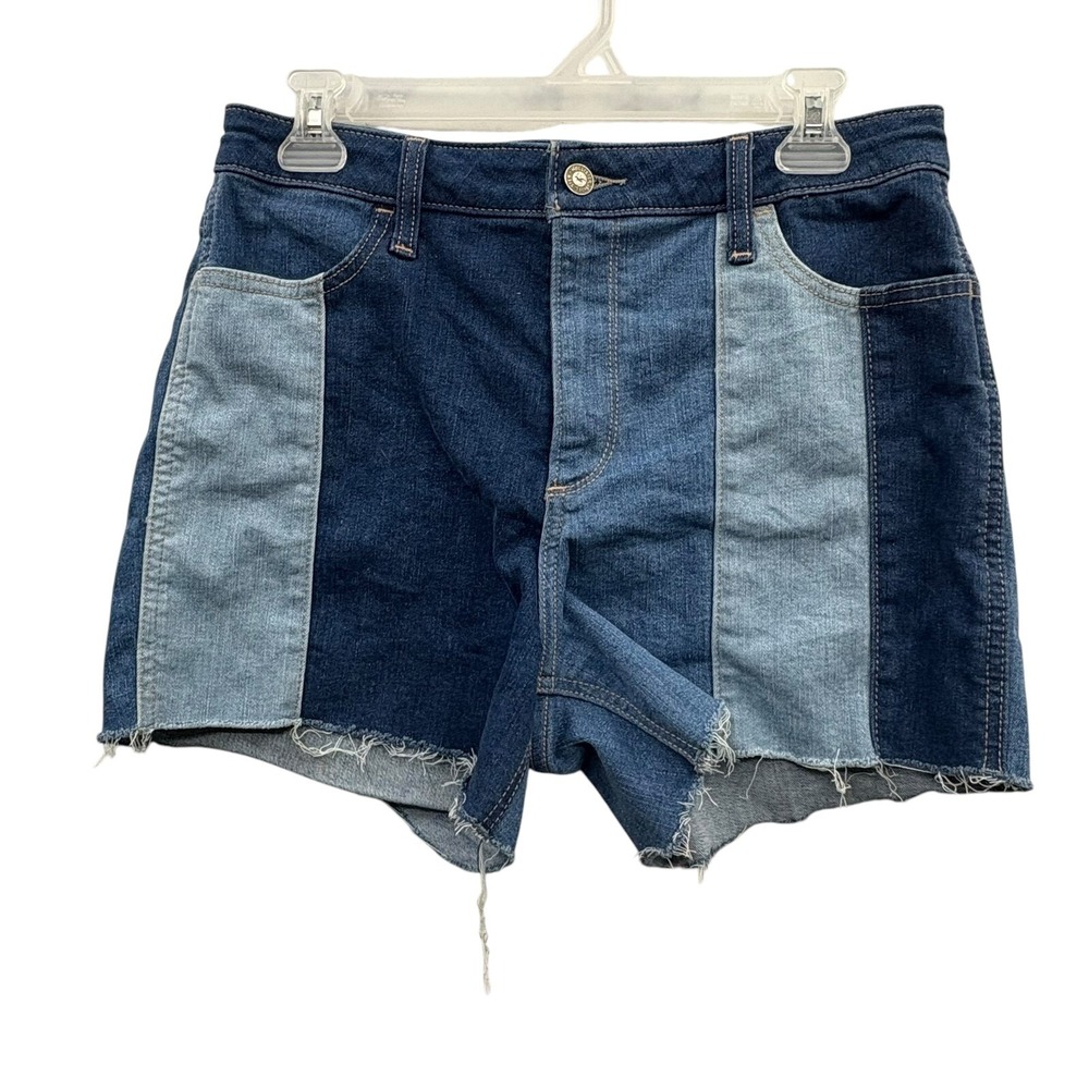 Hollister Women's Y2k Retro Denim Shorts‎ Colorblock Raw Hem Casual Summer W31